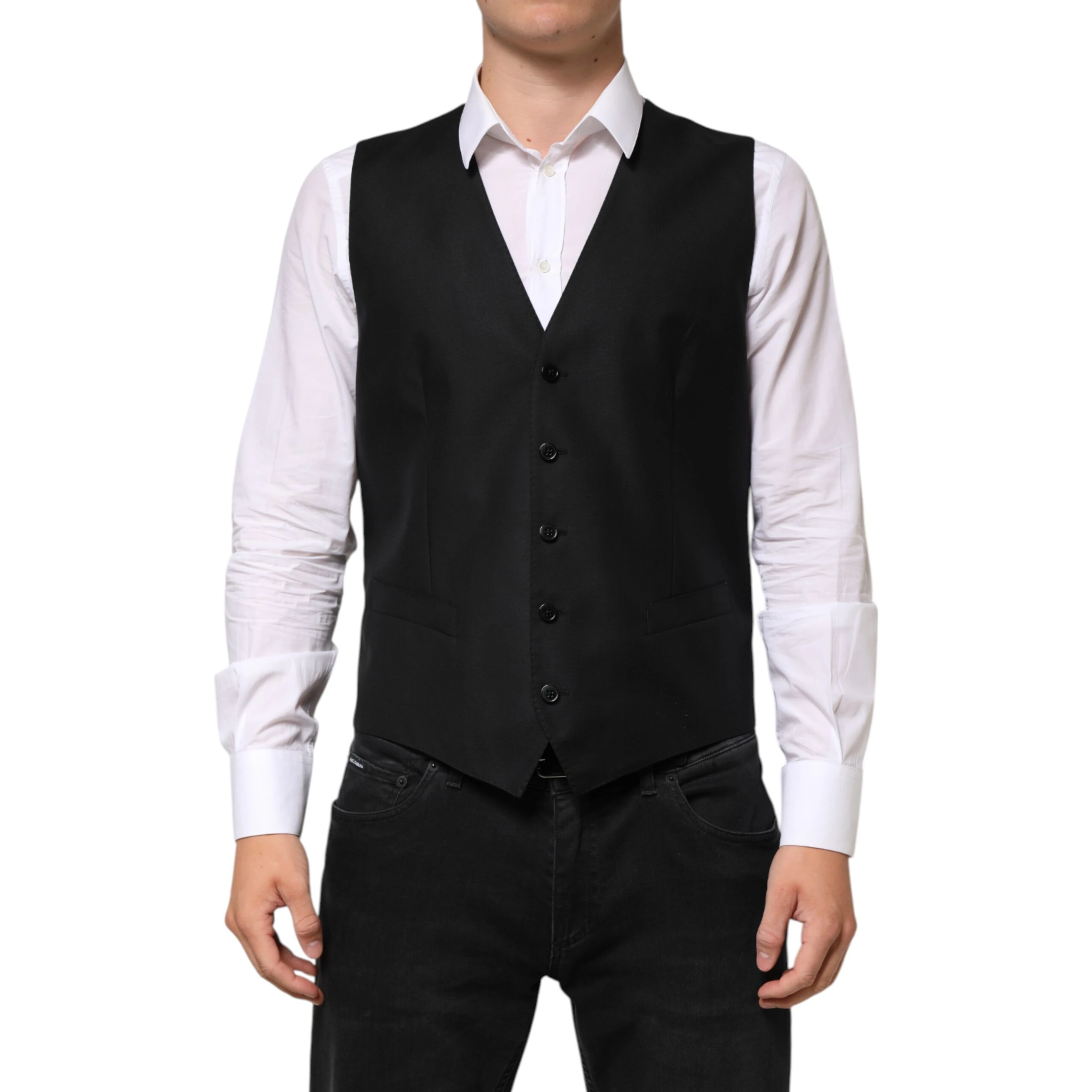 Black Wool Dress Formal Men Waistcoat Vest