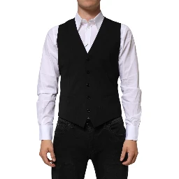 Black Wool Dress Formal Men Waistcoat Vest