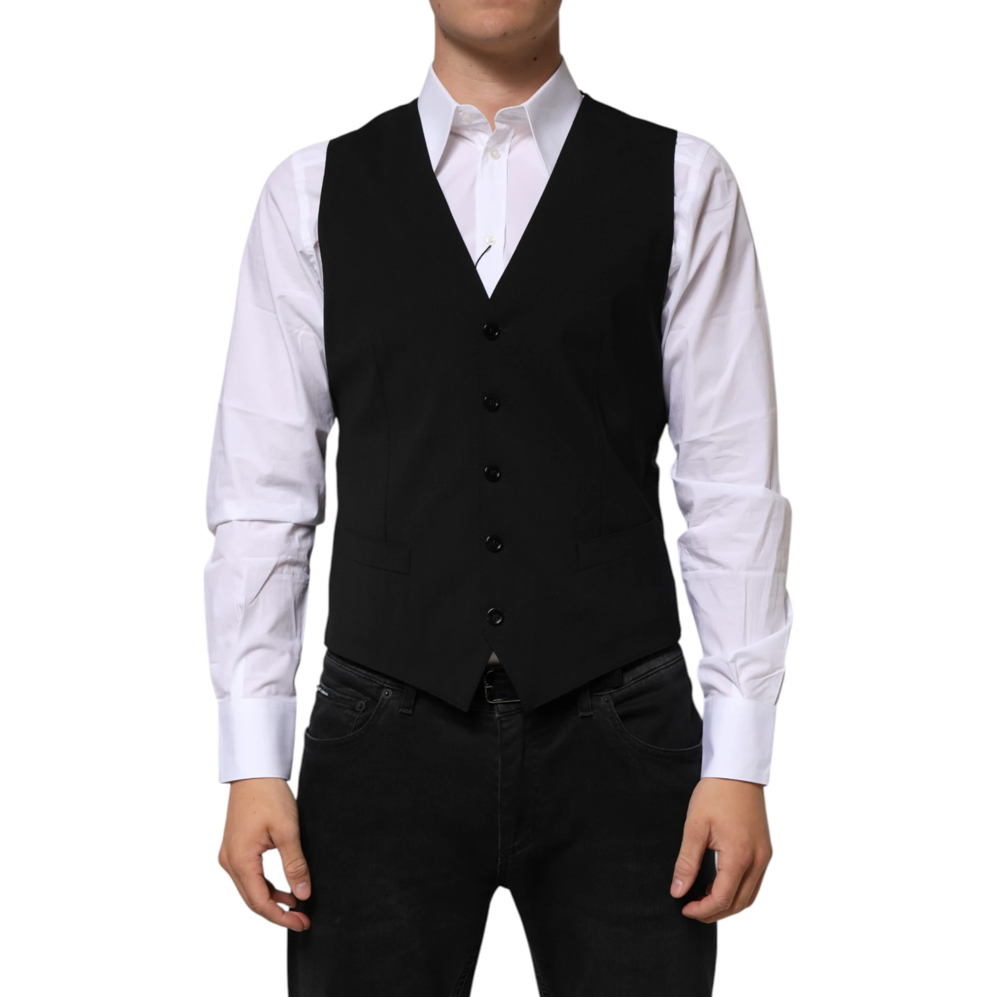 Black Wool Dress Formal Men Waistcoat Vest