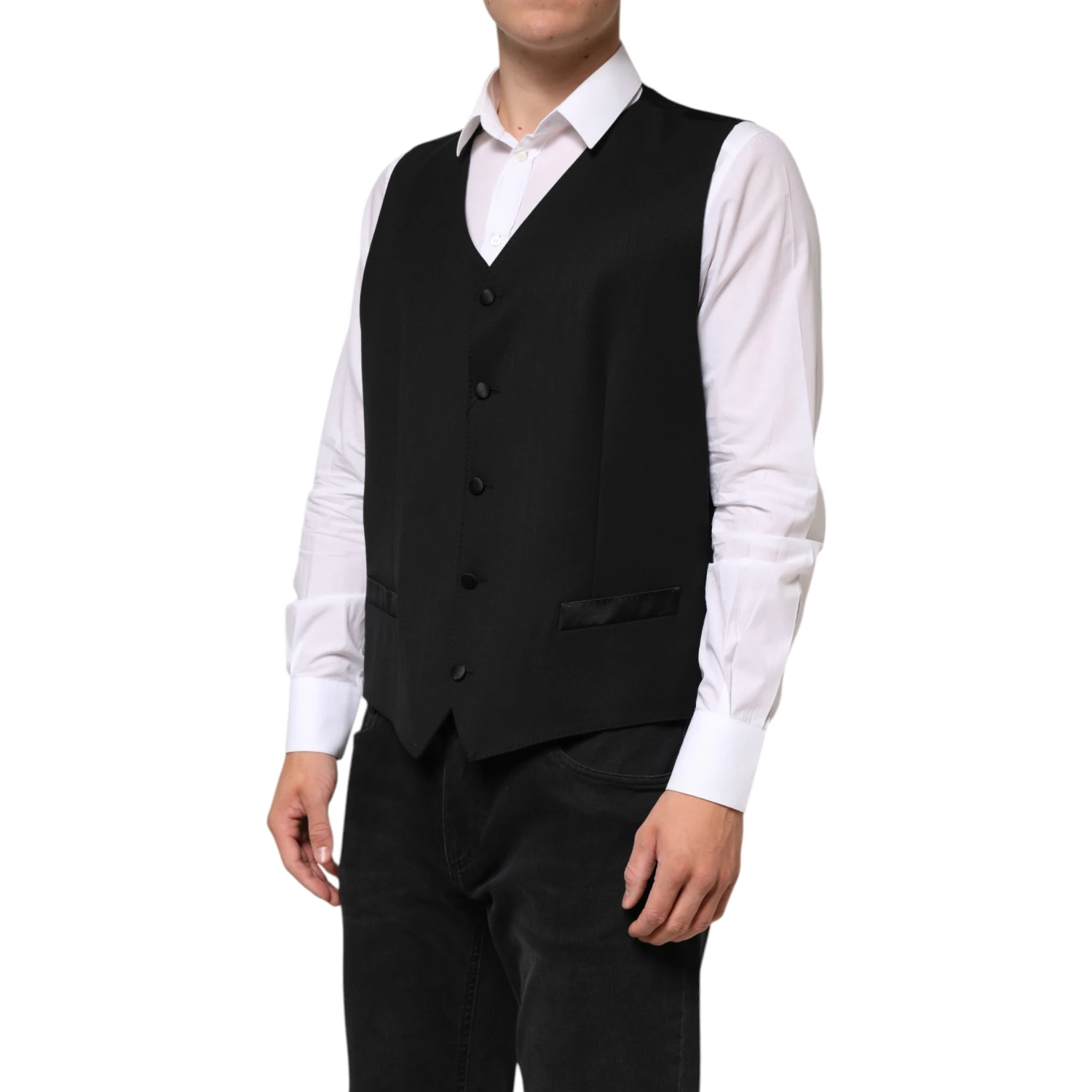Black Wool Dress Formal Men Waistcoat Vest