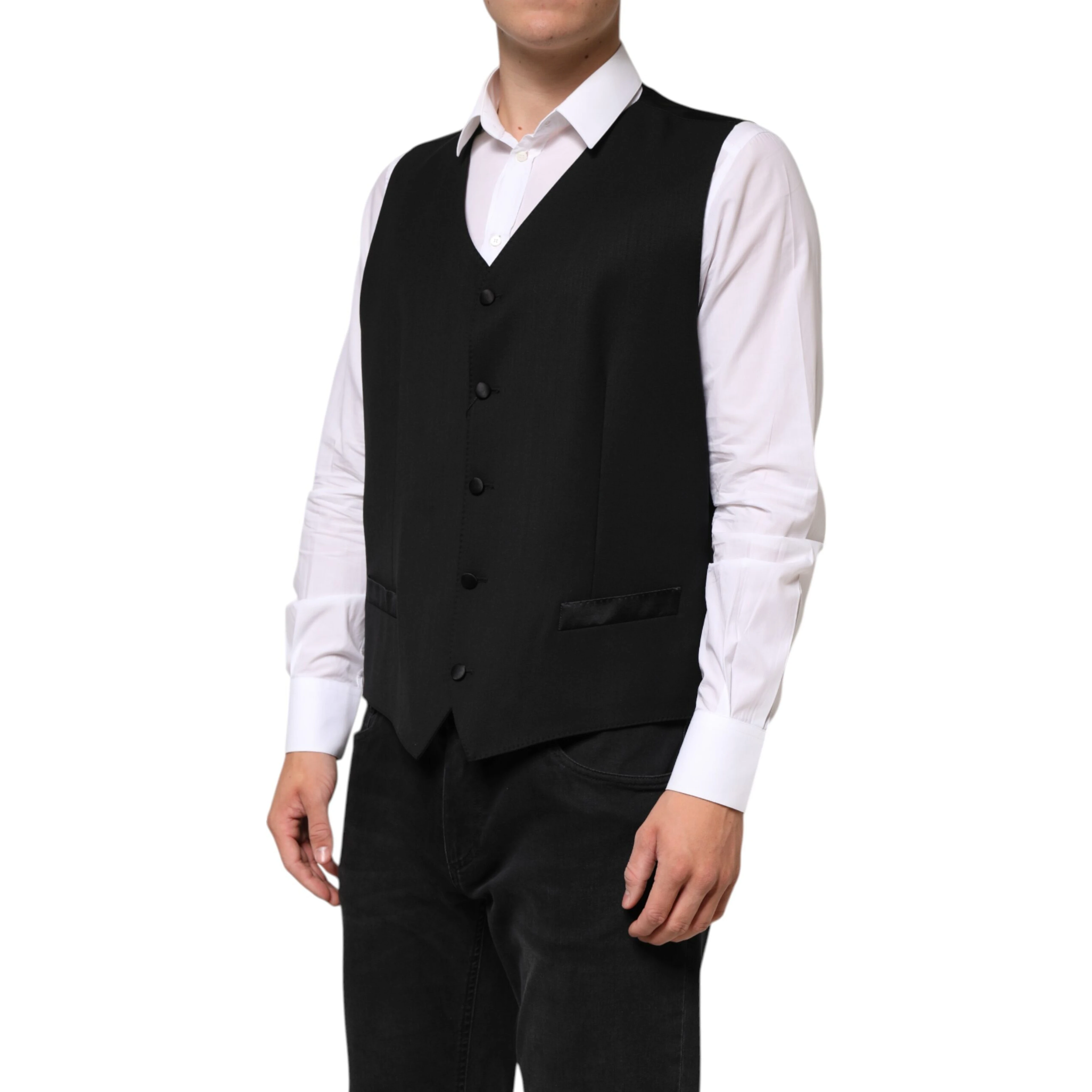 Black Wool Dress Formal Men Waistcoat Vest