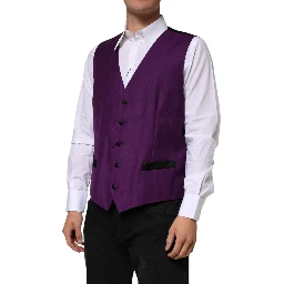 Purple Wool Dress Formal Waistcoat Vest