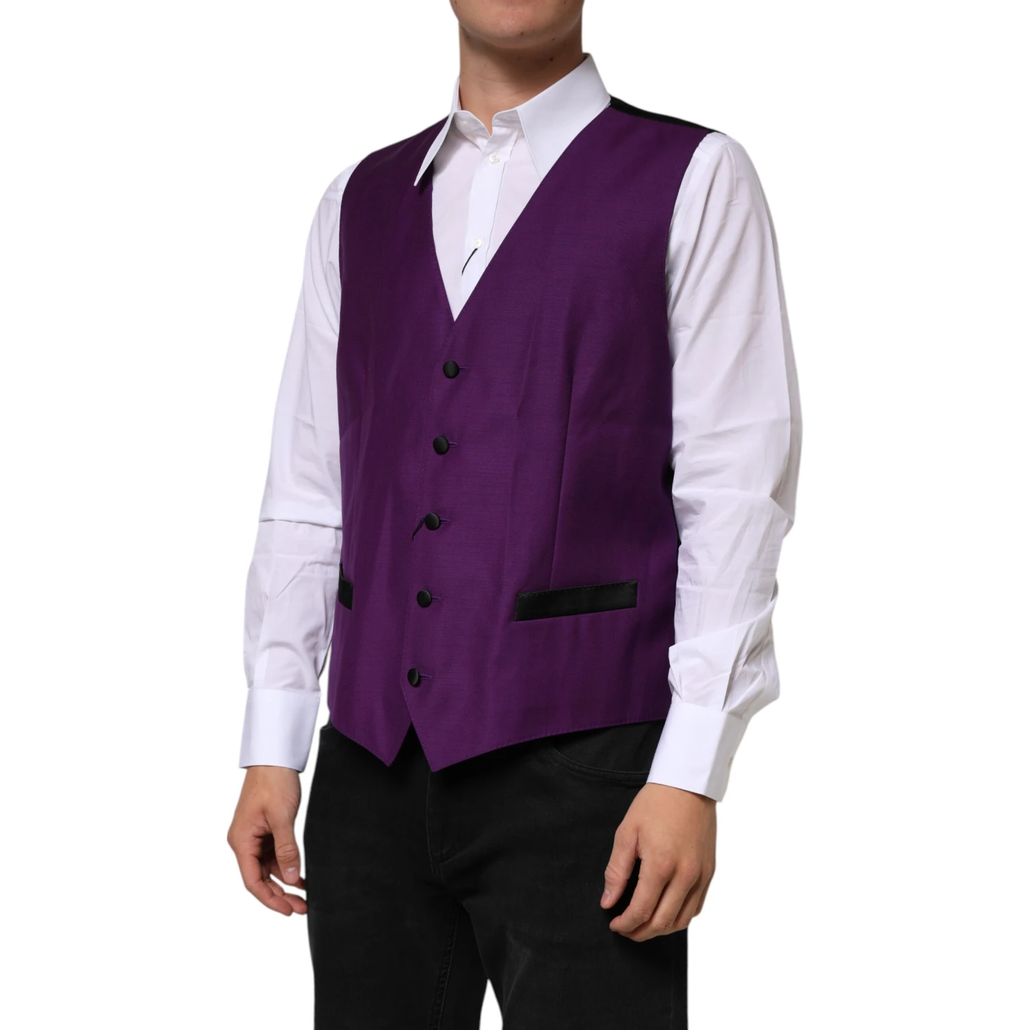 Purple Wool Dress Formal Waistcoat Vest