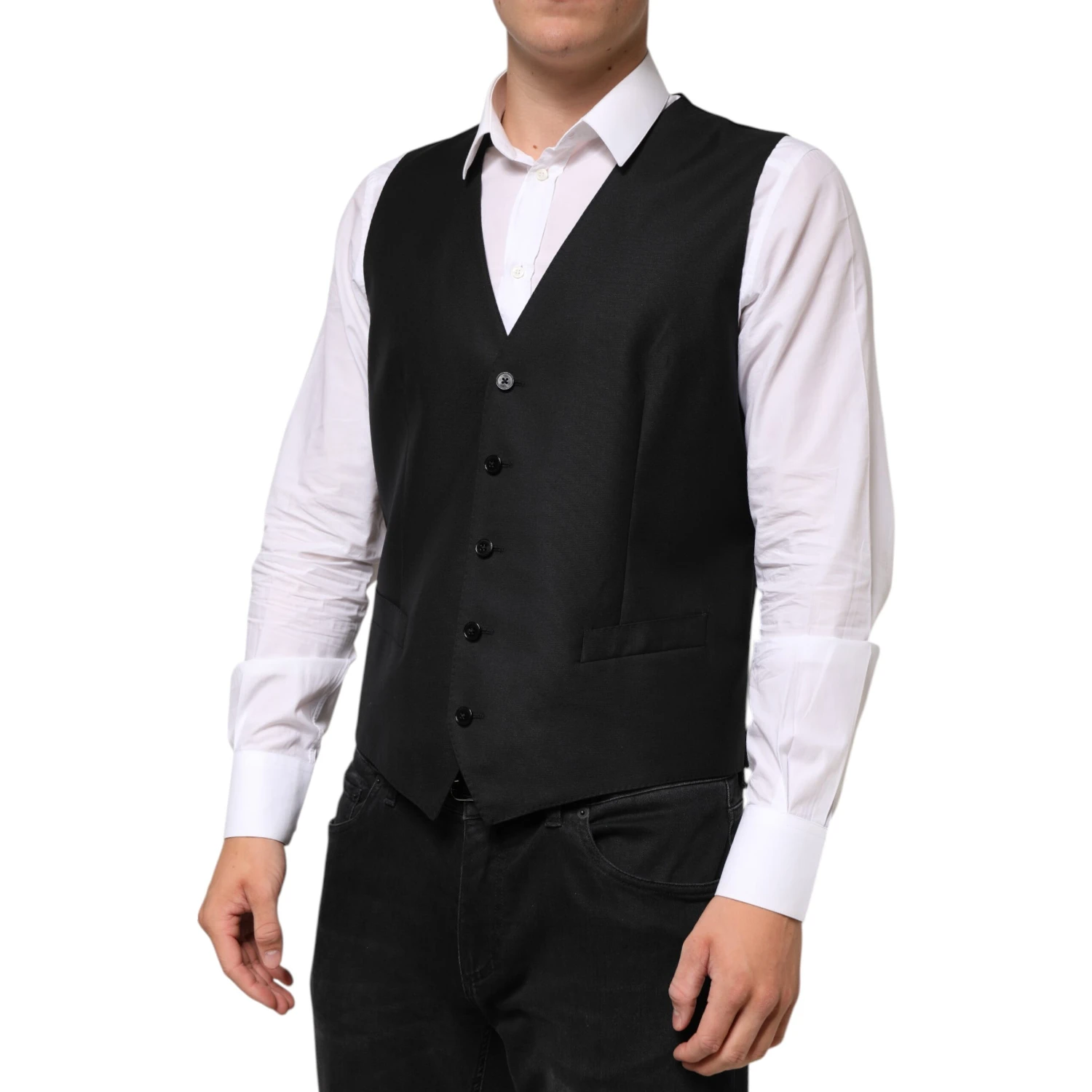 Black Wool Dress Formal Men Waistcoat Vest