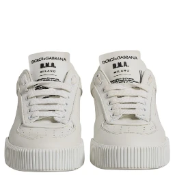 White Miami Leather Low Top Sneakers Shoes