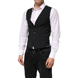 Black Wool Dress Formal Men Waistcoat Vest