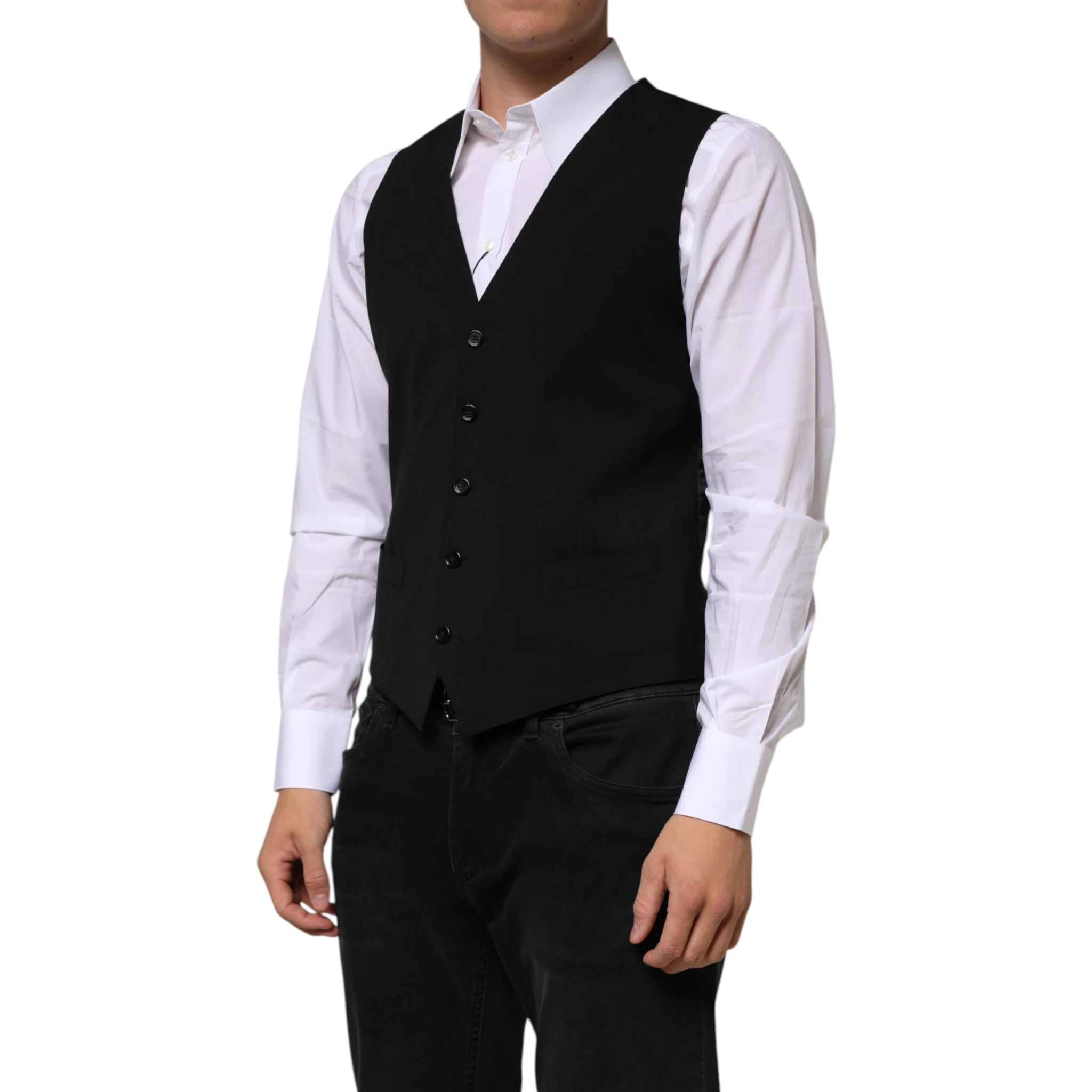 Black Wool Dress Formal Men Waistcoat Vest