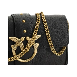 حقيبة كتف بوس توروس من جلد العجل الأسود