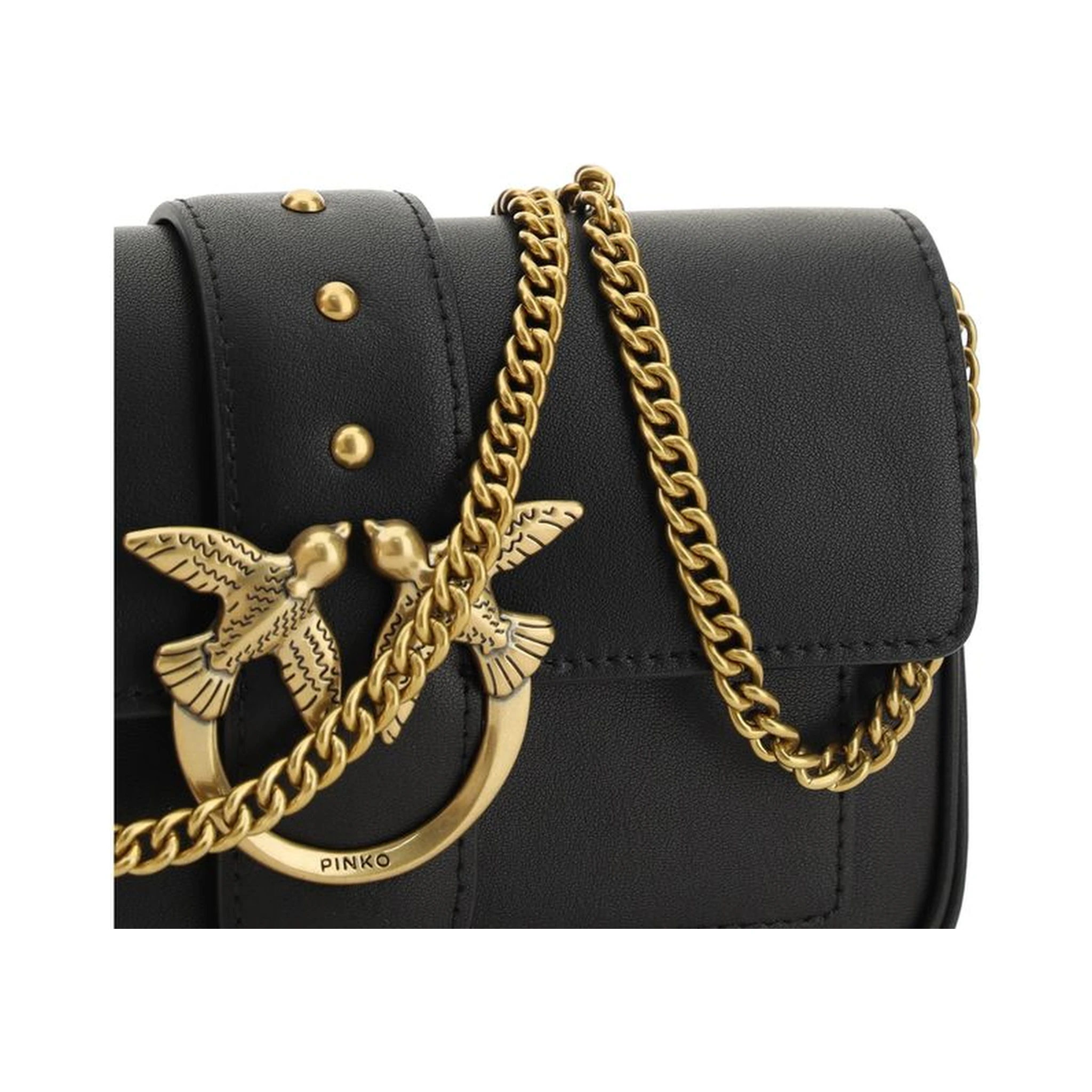 حقيبة كتف بوس توروس من جلد العجل الأسود