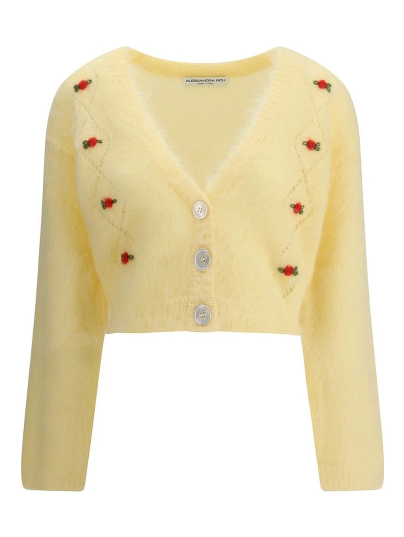 Yellow Mohair Cardigan