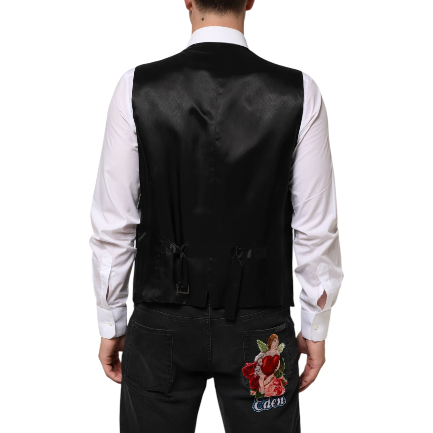 Black Wool Dress Formal Men Waistcoat Vest