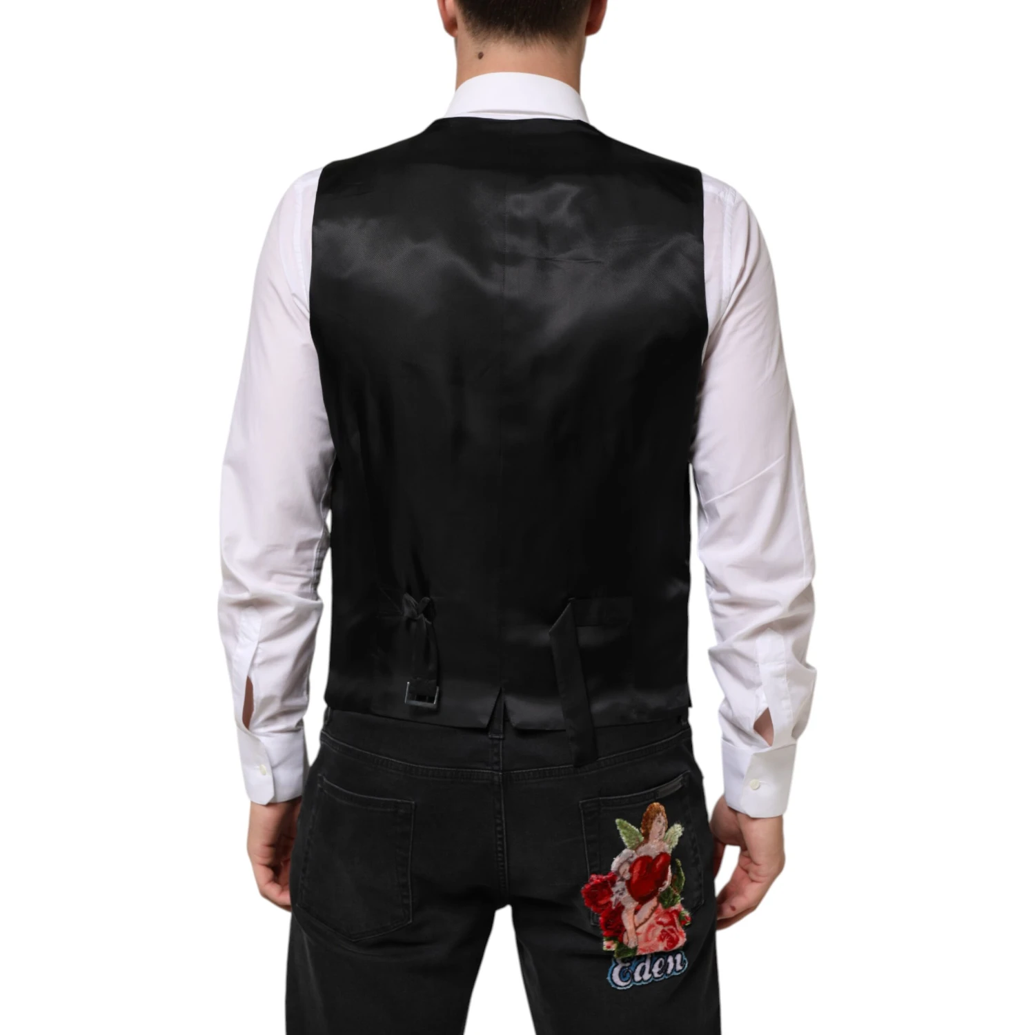 Black Wool Dress Formal Men Waistcoat Vest