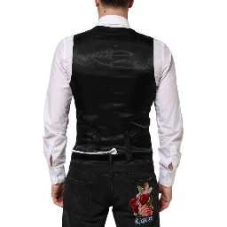 Black Wool Dress Formal Men Waistcoat Vest