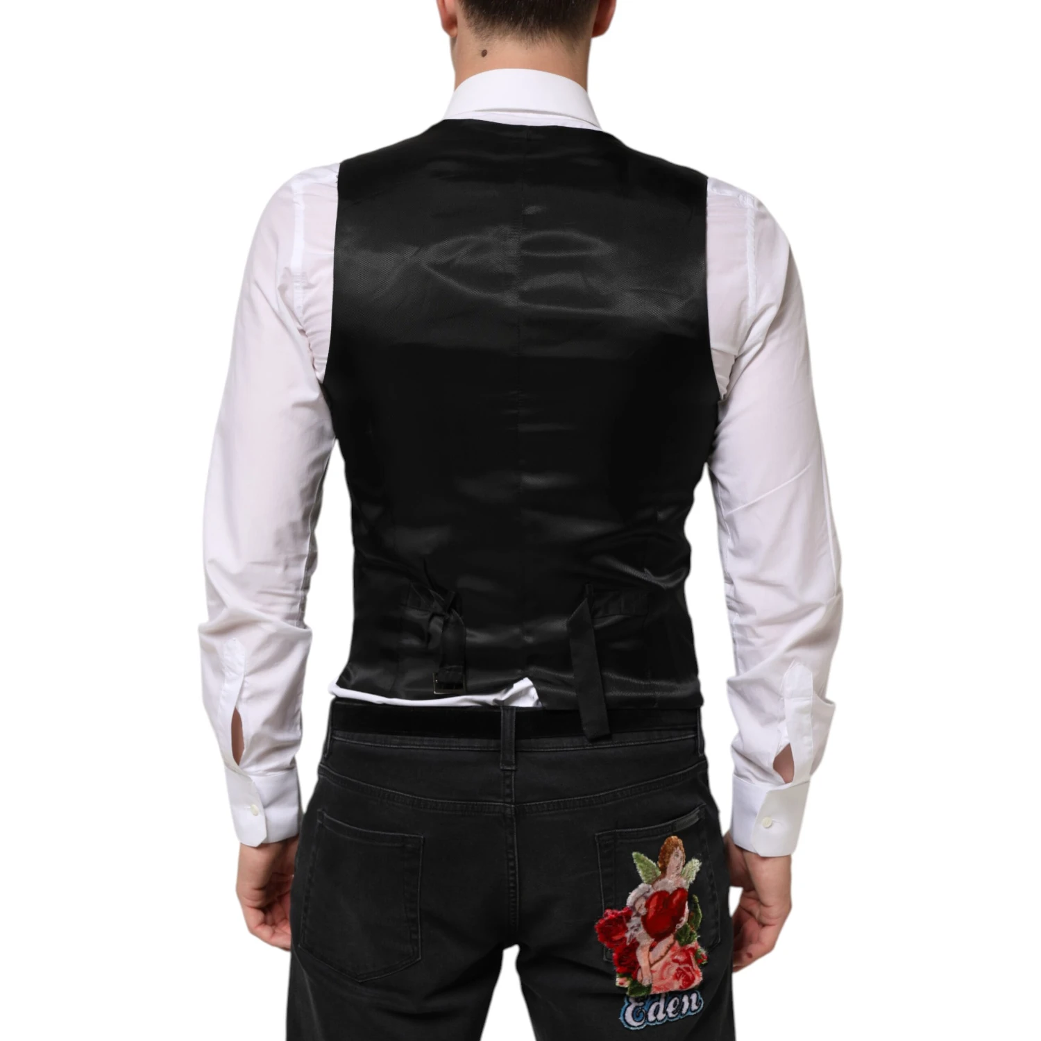 Black Wool Dress Formal Men Waistcoat Vest