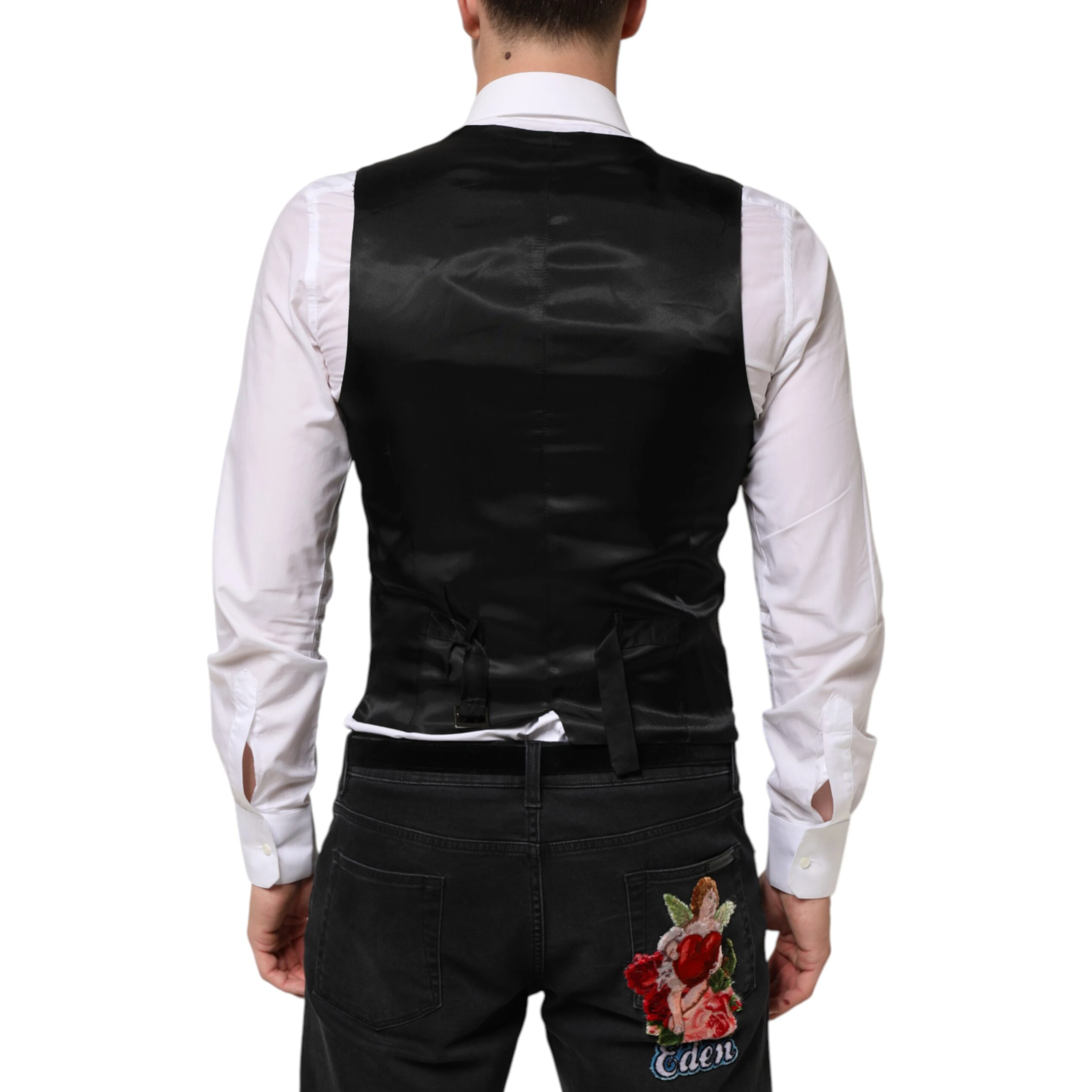 Black Wool Dress Formal Men Waistcoat Vest