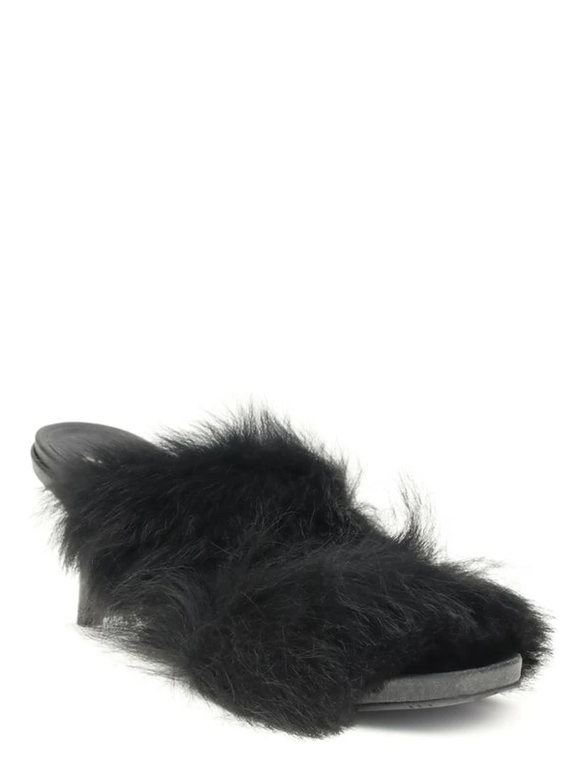 Black Leather Stiletto Heel Sandals