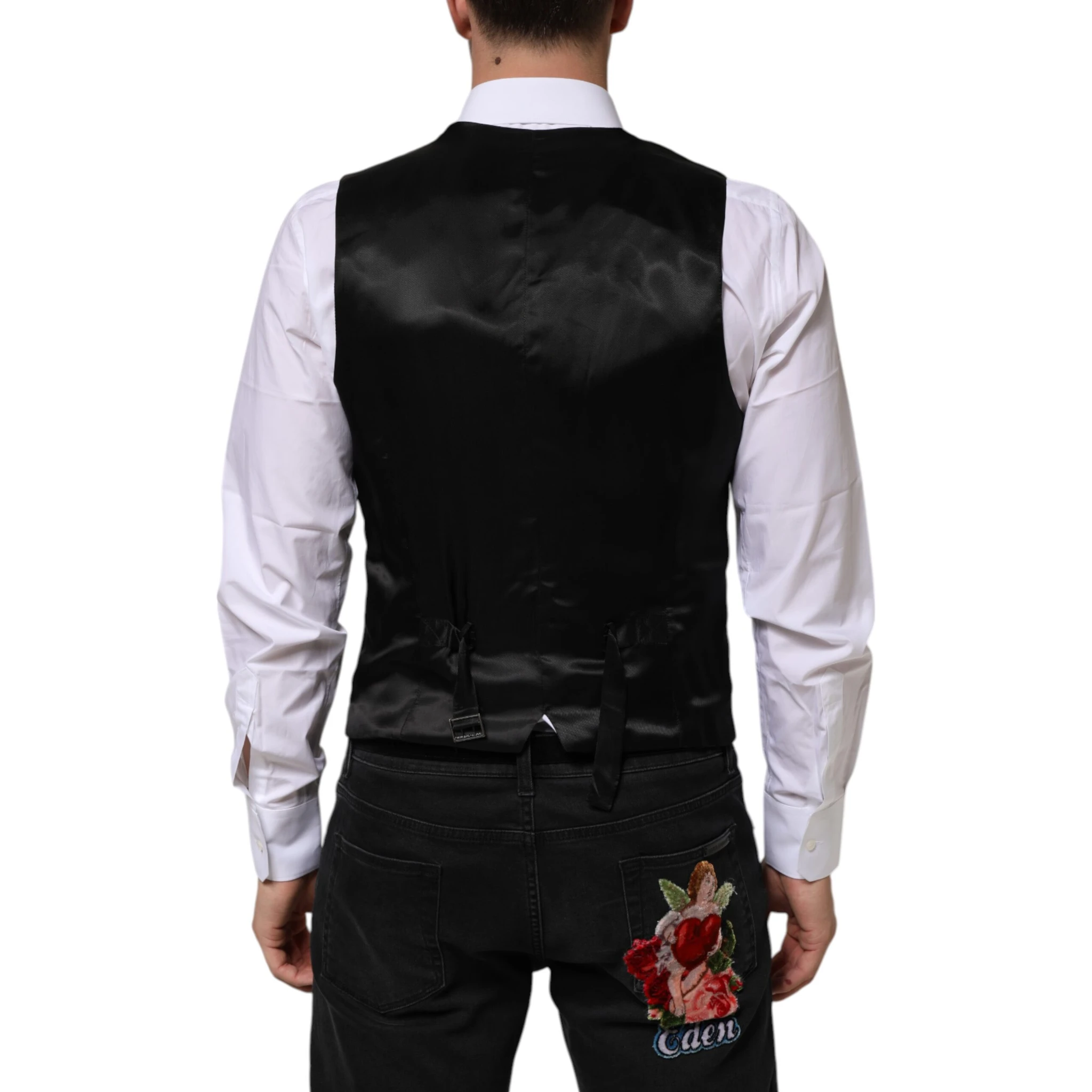 Black Wool Dress Formal Men Waistcoat Vest