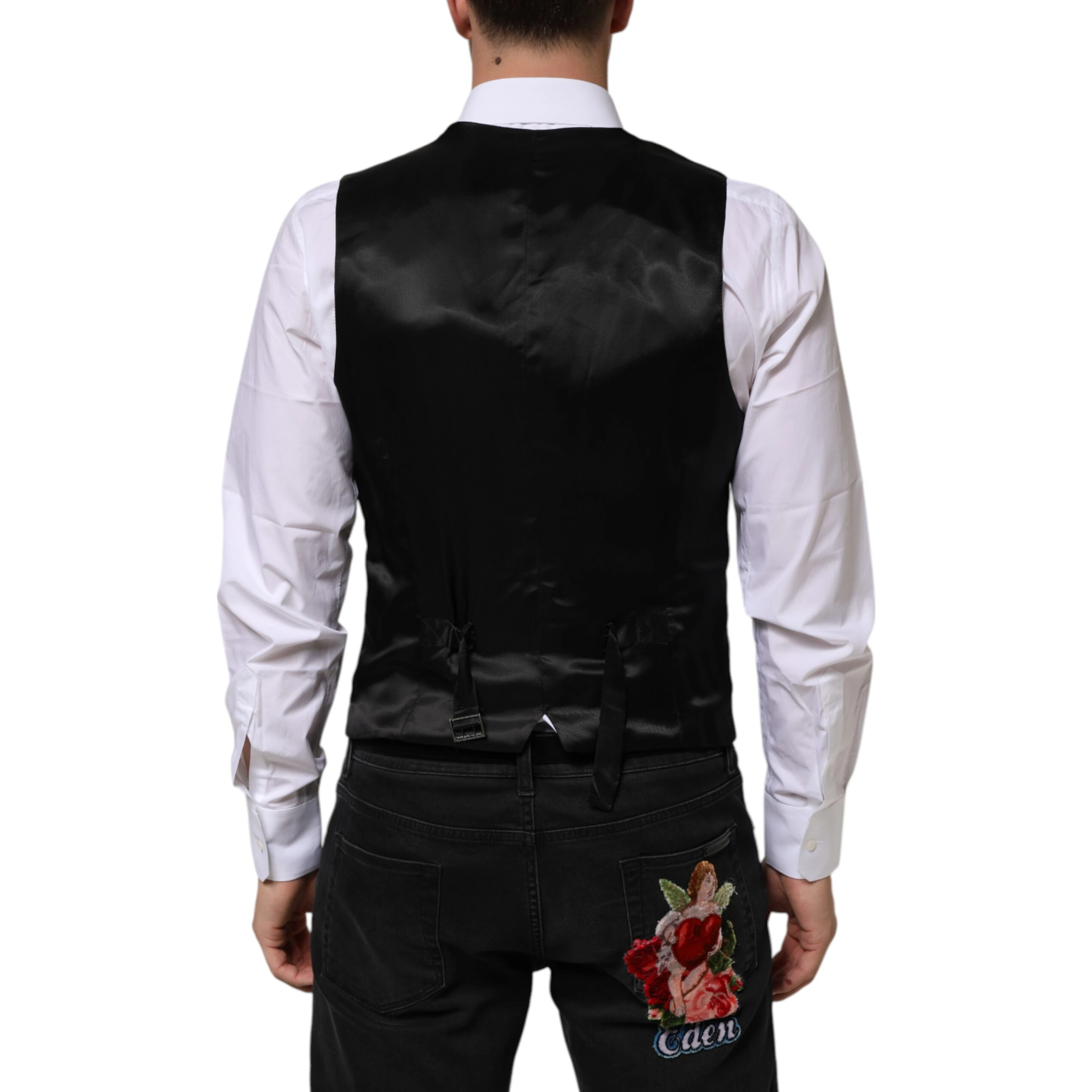 Black Wool Dress Formal Men Waistcoat Vest