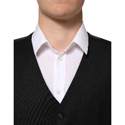 Black Wool Dress Formal Men Waistcoat Vest
