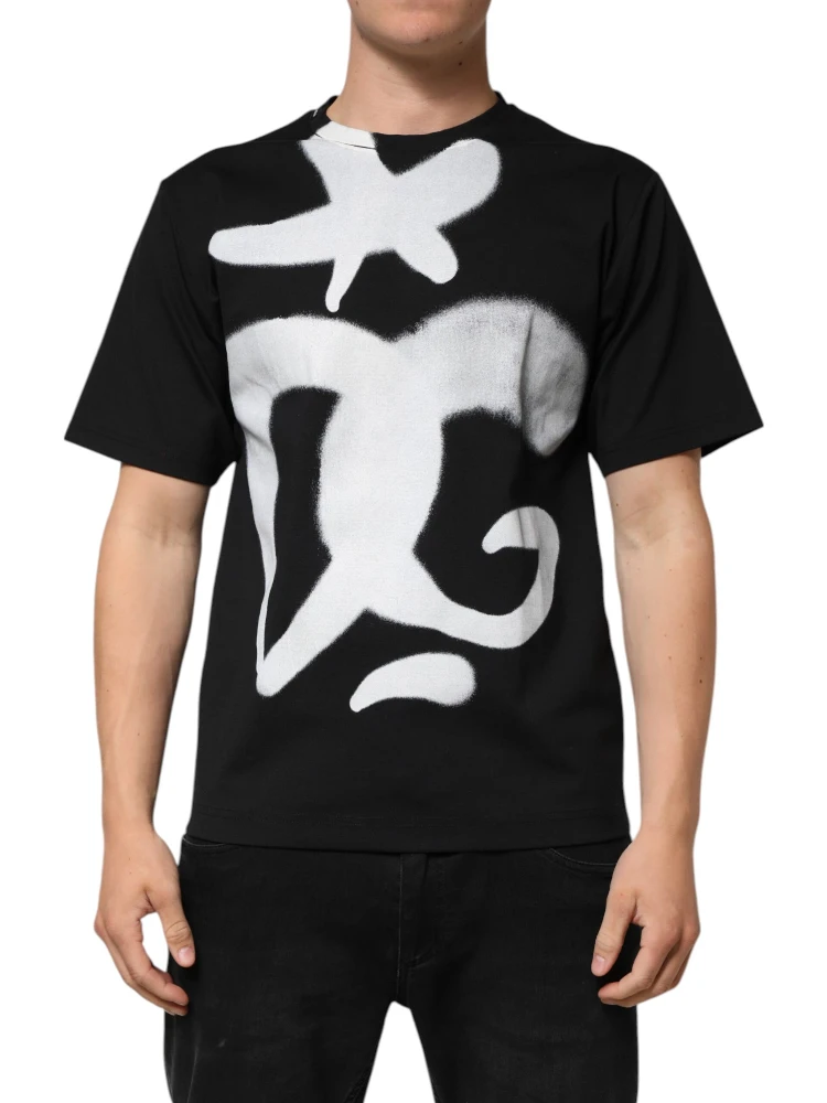 Black Cotton DG Logo Graffiti Short Sleeve T-shirt alternative
