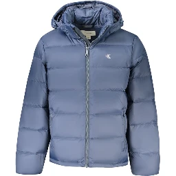 Blue Polyamide Men Jacket