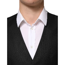 Black Wool Dress Formal Men Waistcoat Vest