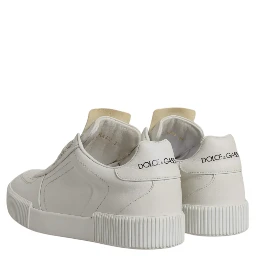 White Miami Leather Low Top Sneakers Shoes