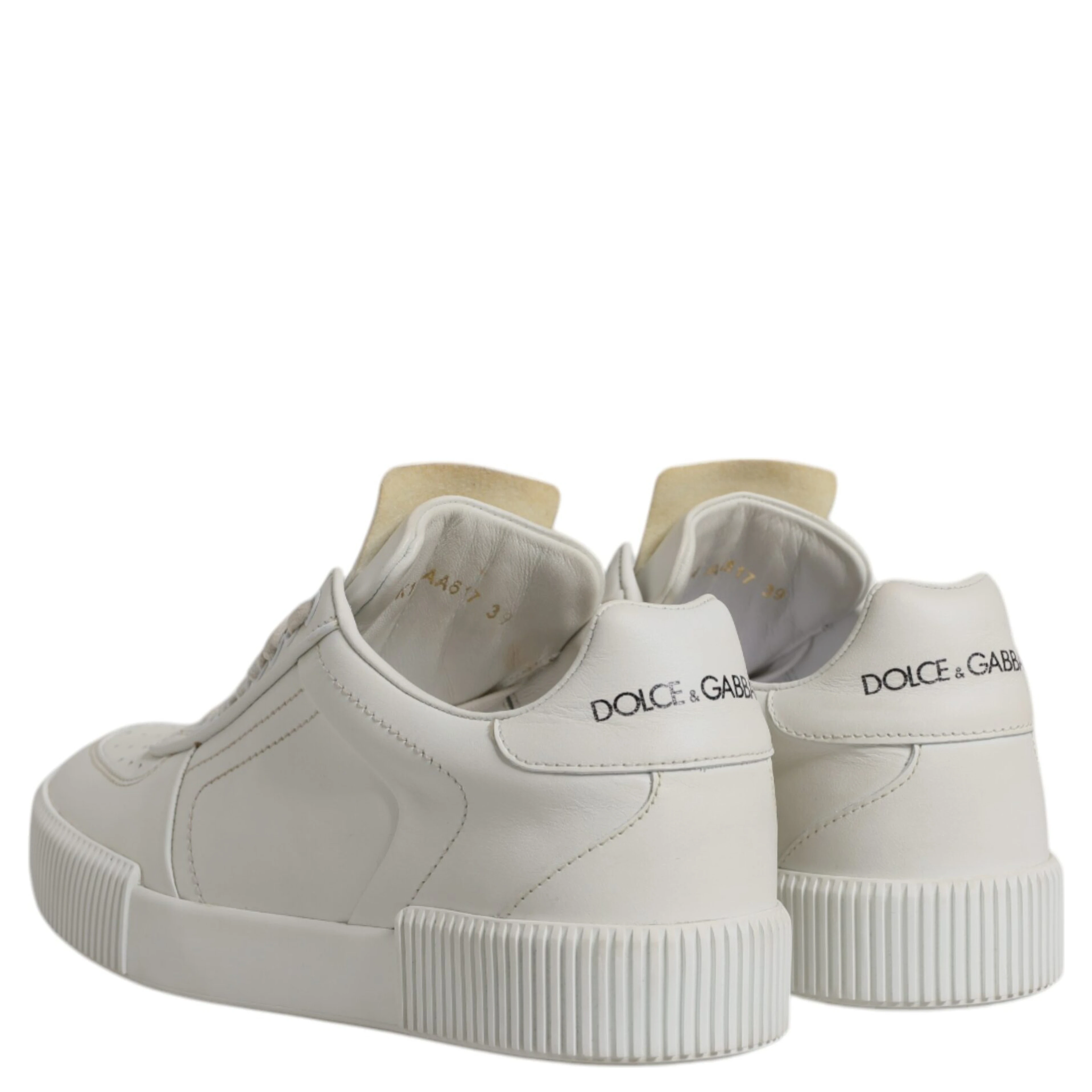 White Miami Leather Low Top Sneakers Shoes