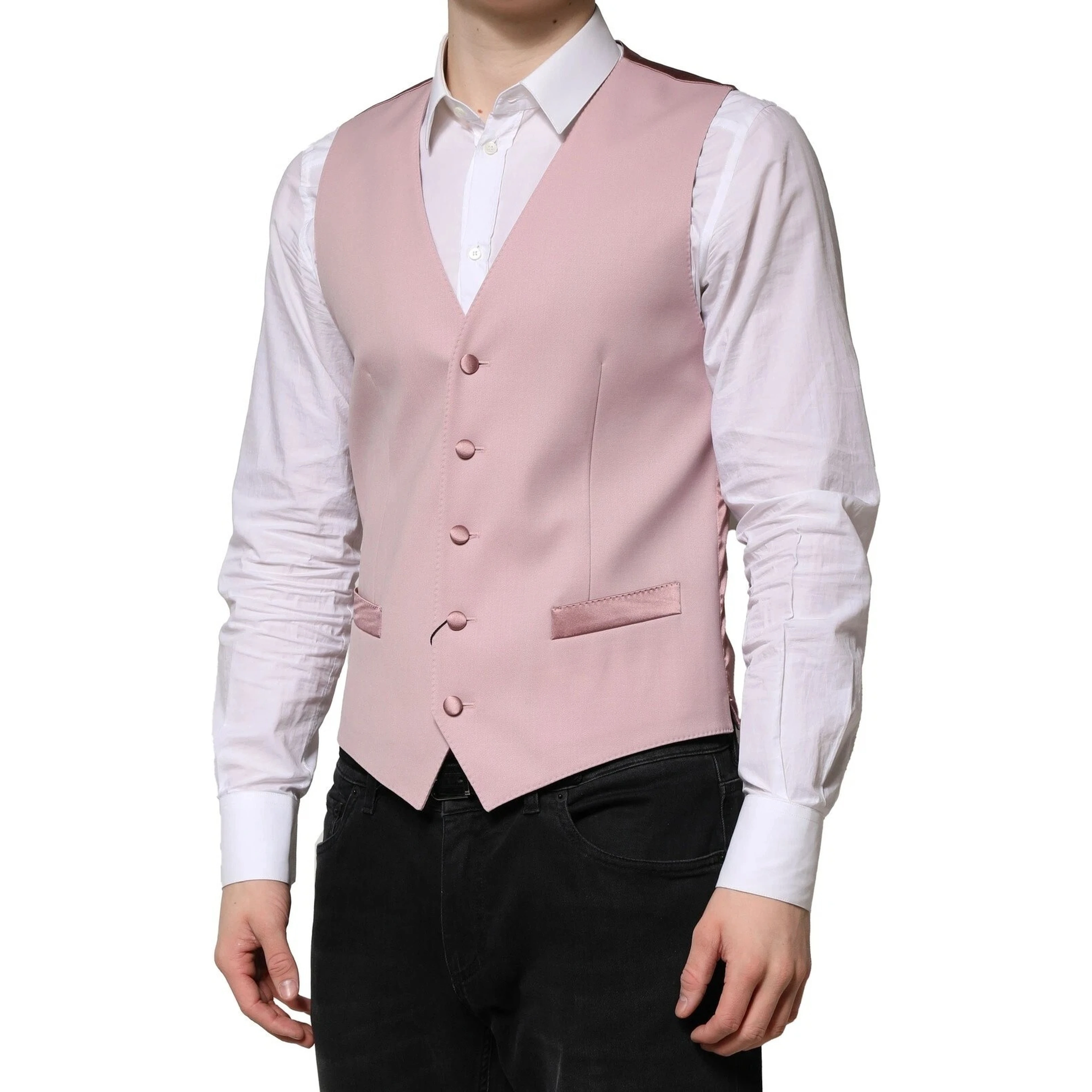 Pink Wool Dress Formal Men Waistcoat Vest