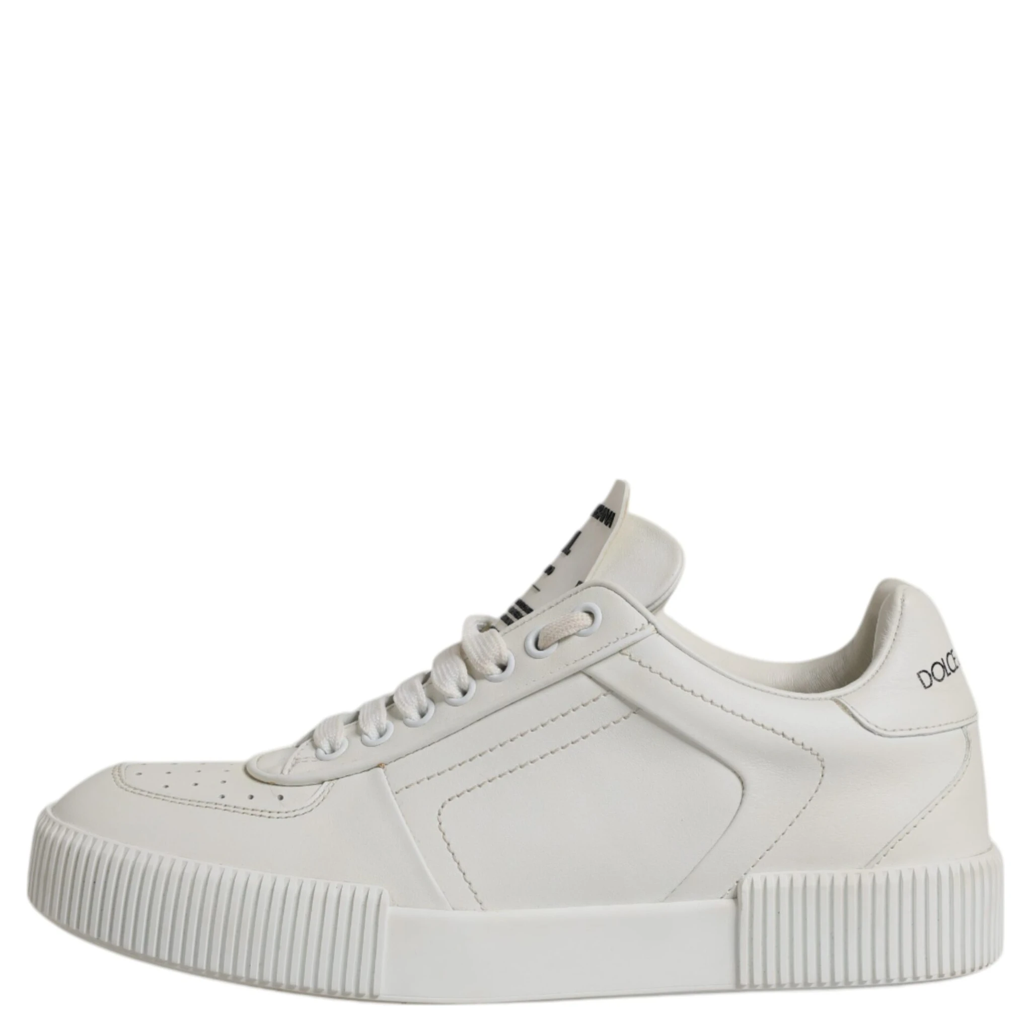 White Miami Leather Low Top Sneakers Shoes