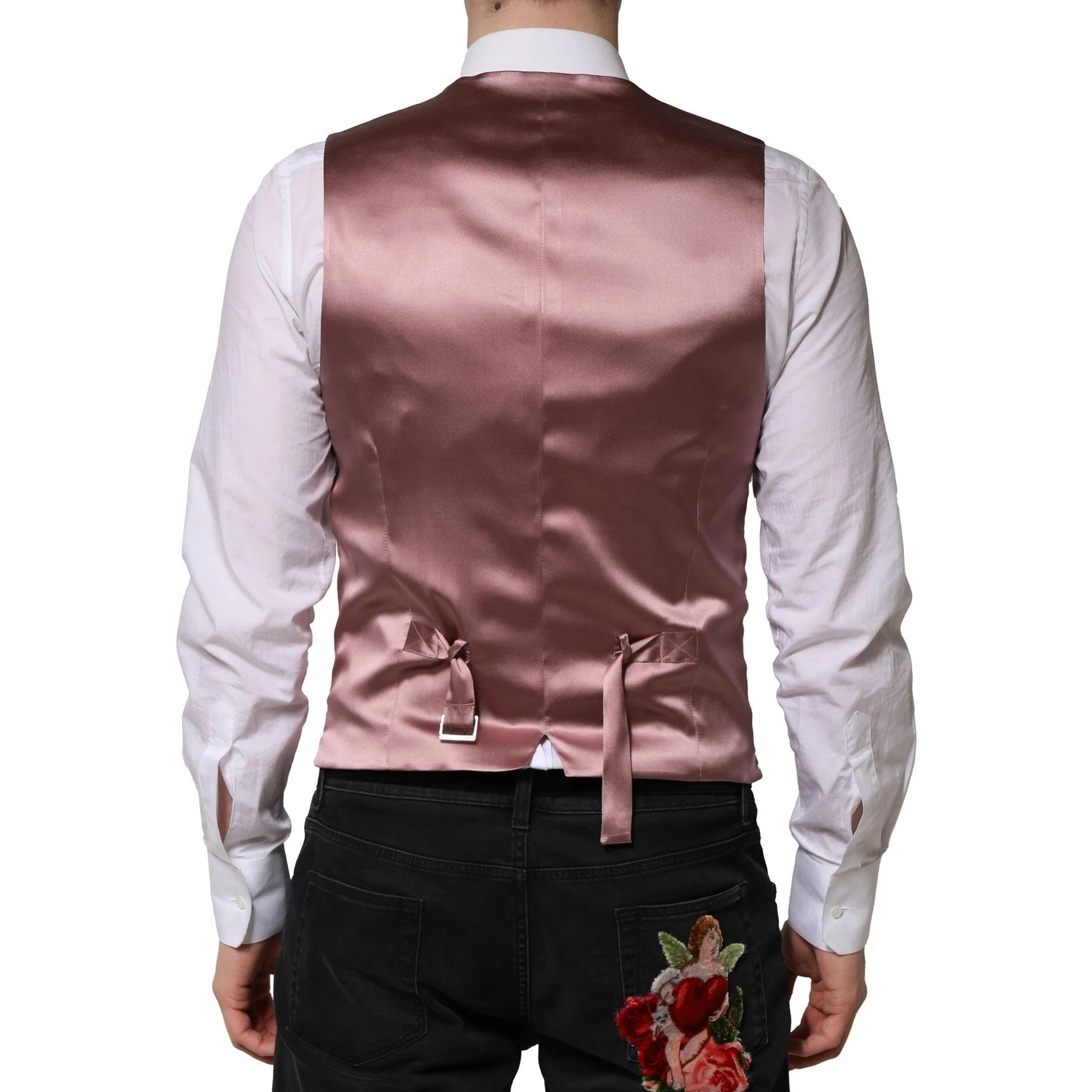 Pink Wool Dress Formal Men Waistcoat Vest