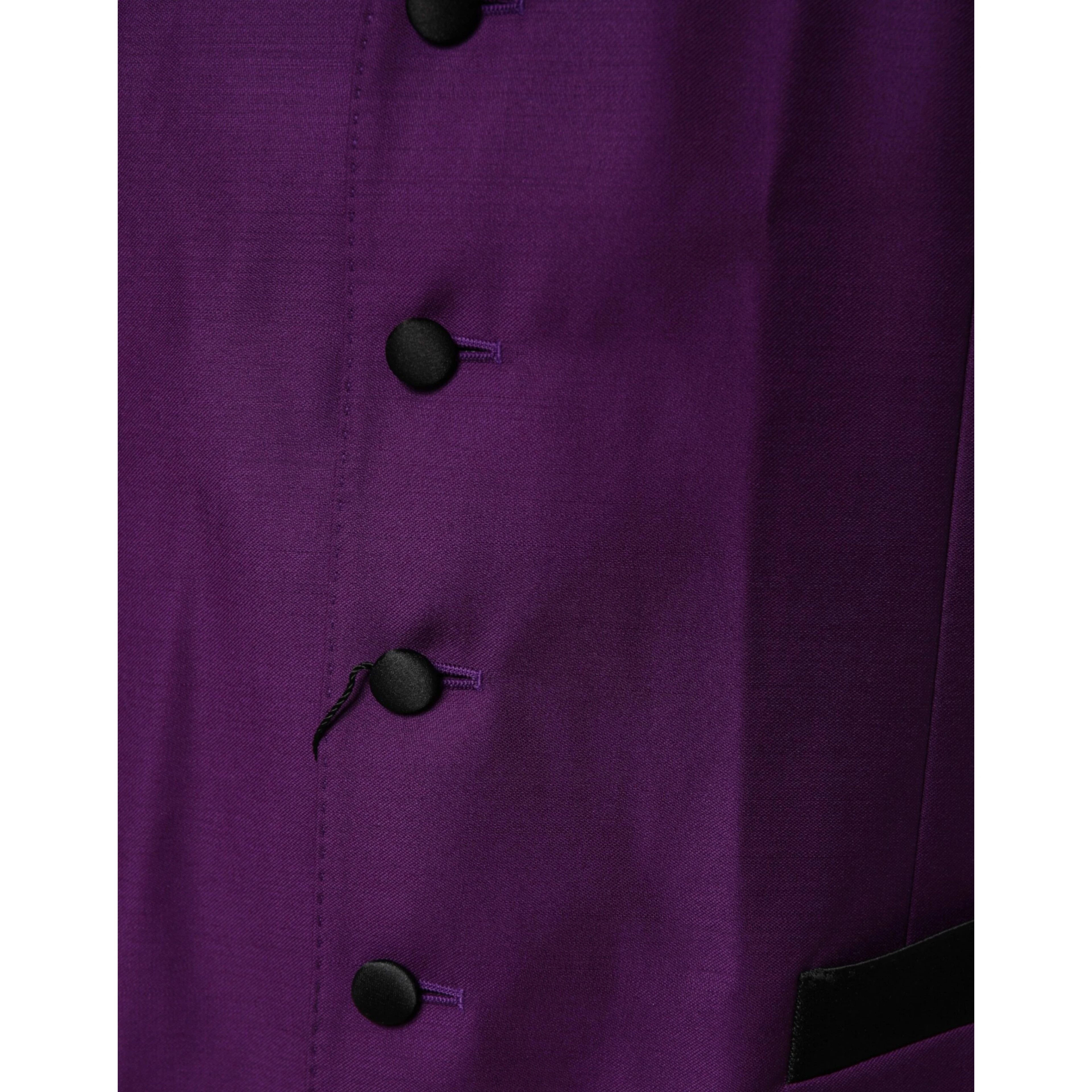 Purple Wool Dress Formal Waistcoat Vest