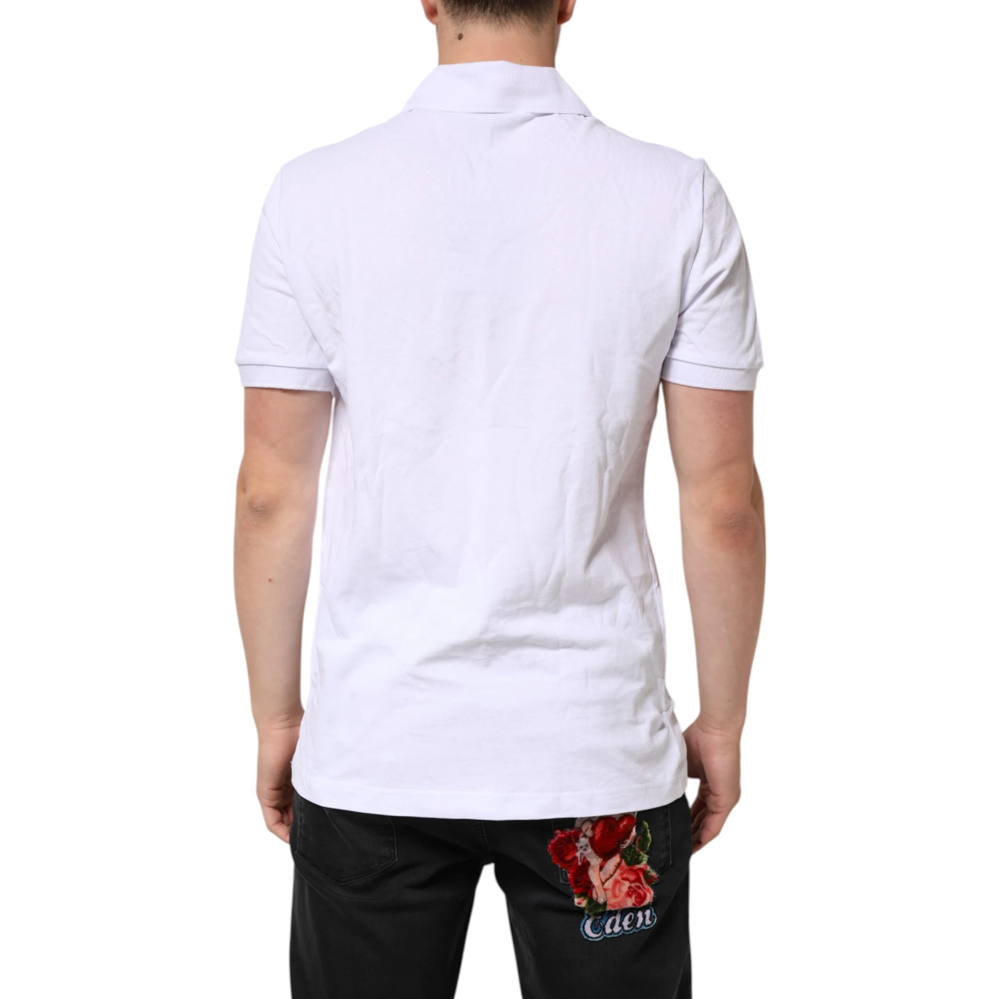 White Cotton DG Heart Logo Embroider T-shirt
