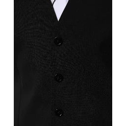 Black Wool Dress Formal Men Waistcoat Vest