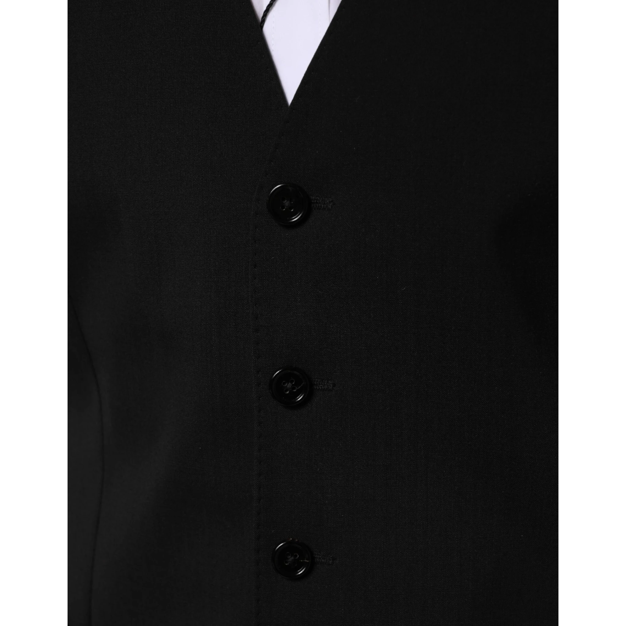 Black Wool Dress Formal Men Waistcoat Vest