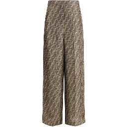 Brown Silk Casual Pants