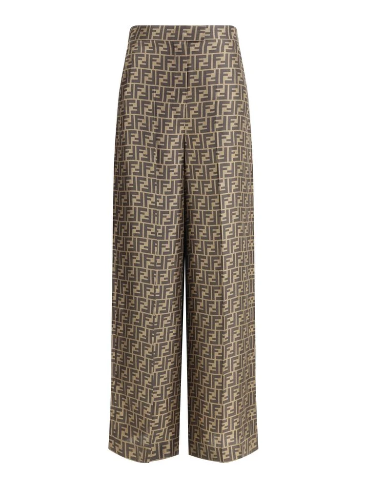 Brown Silk Casual Pants