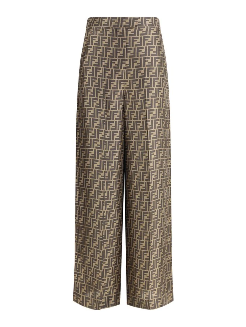 Brown Silk Casual Pants