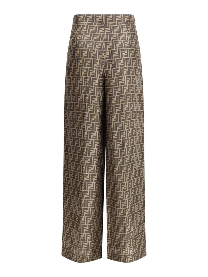 Brown Silk Casual Pants