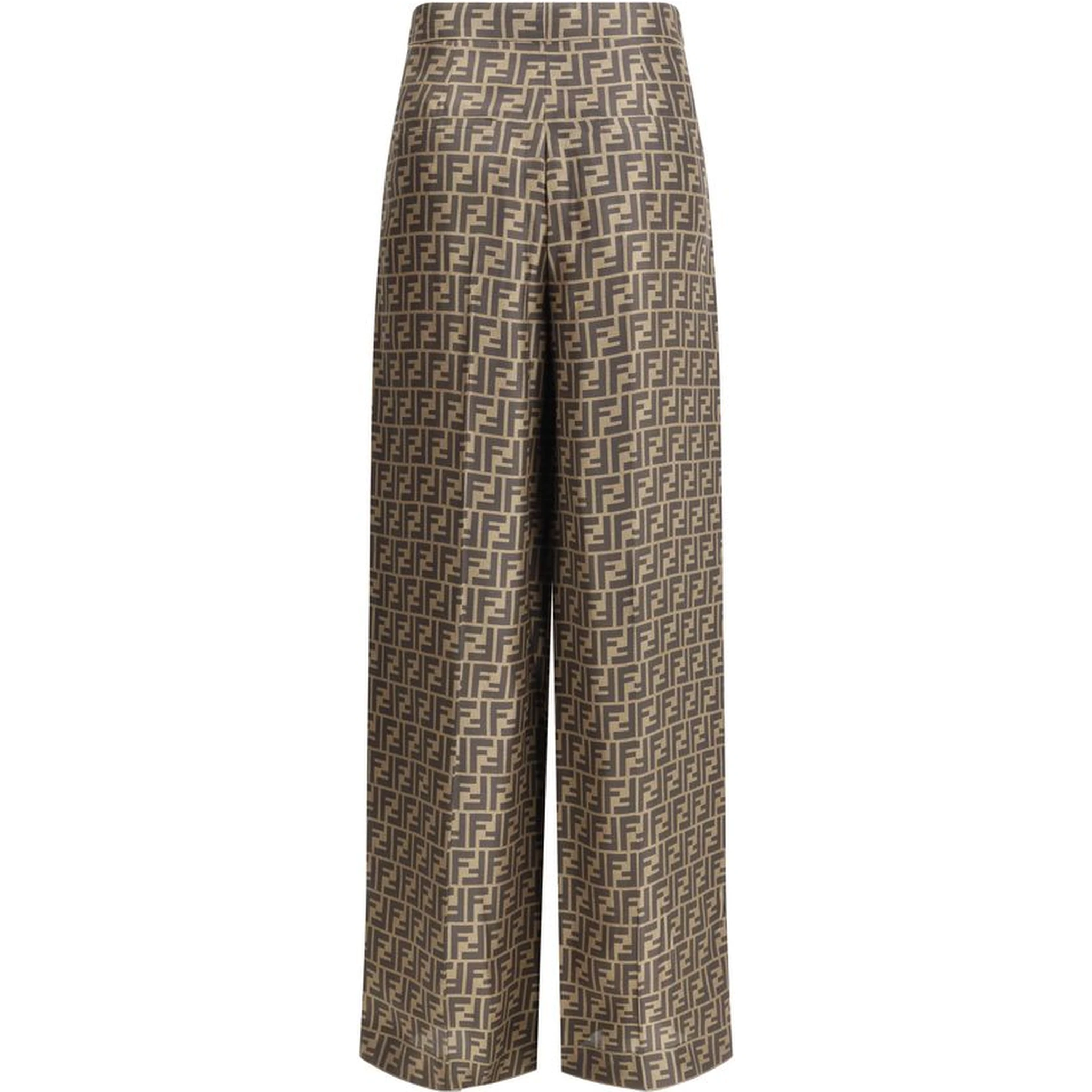 Brown Silk Casual Pants