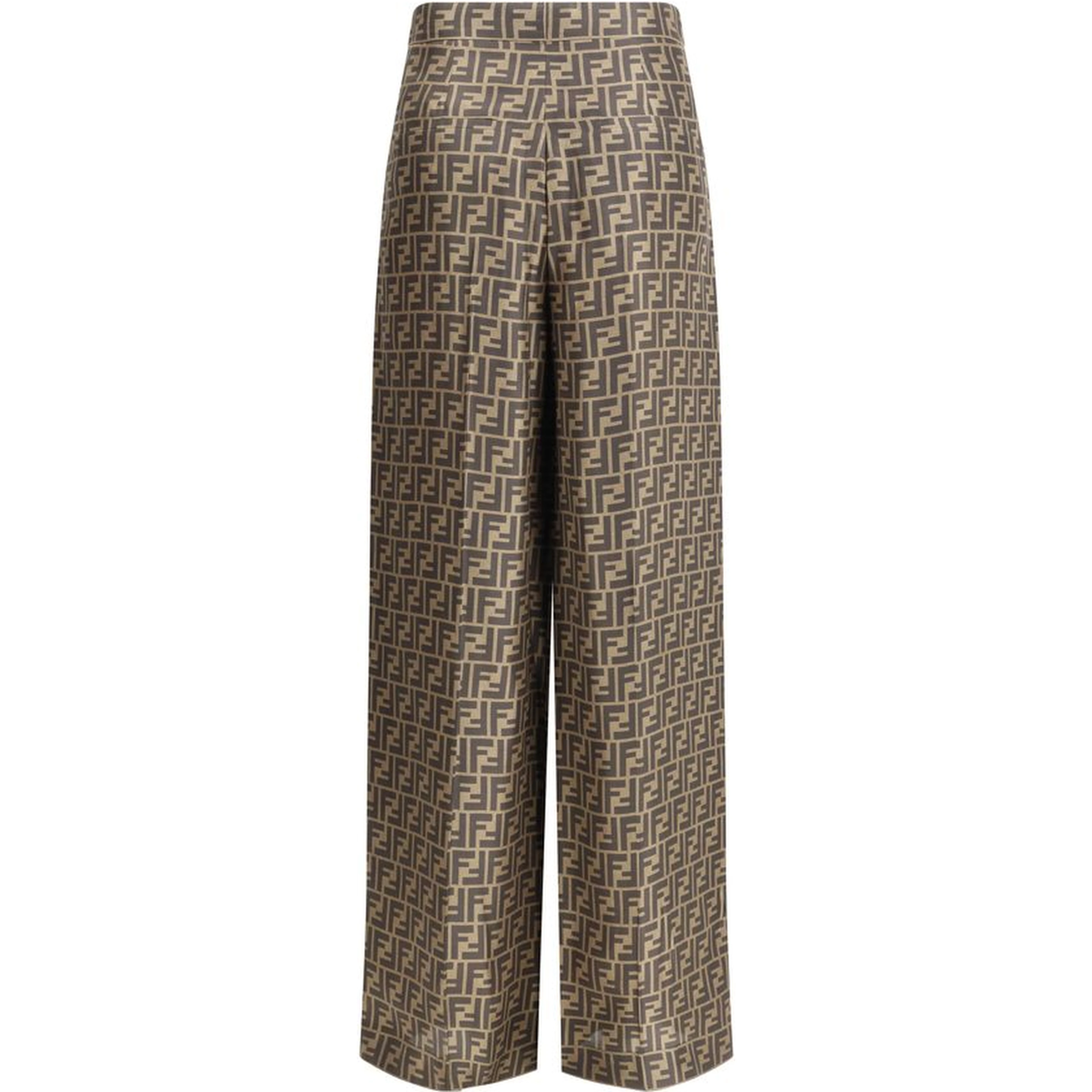 Brown Silk Casual Pants