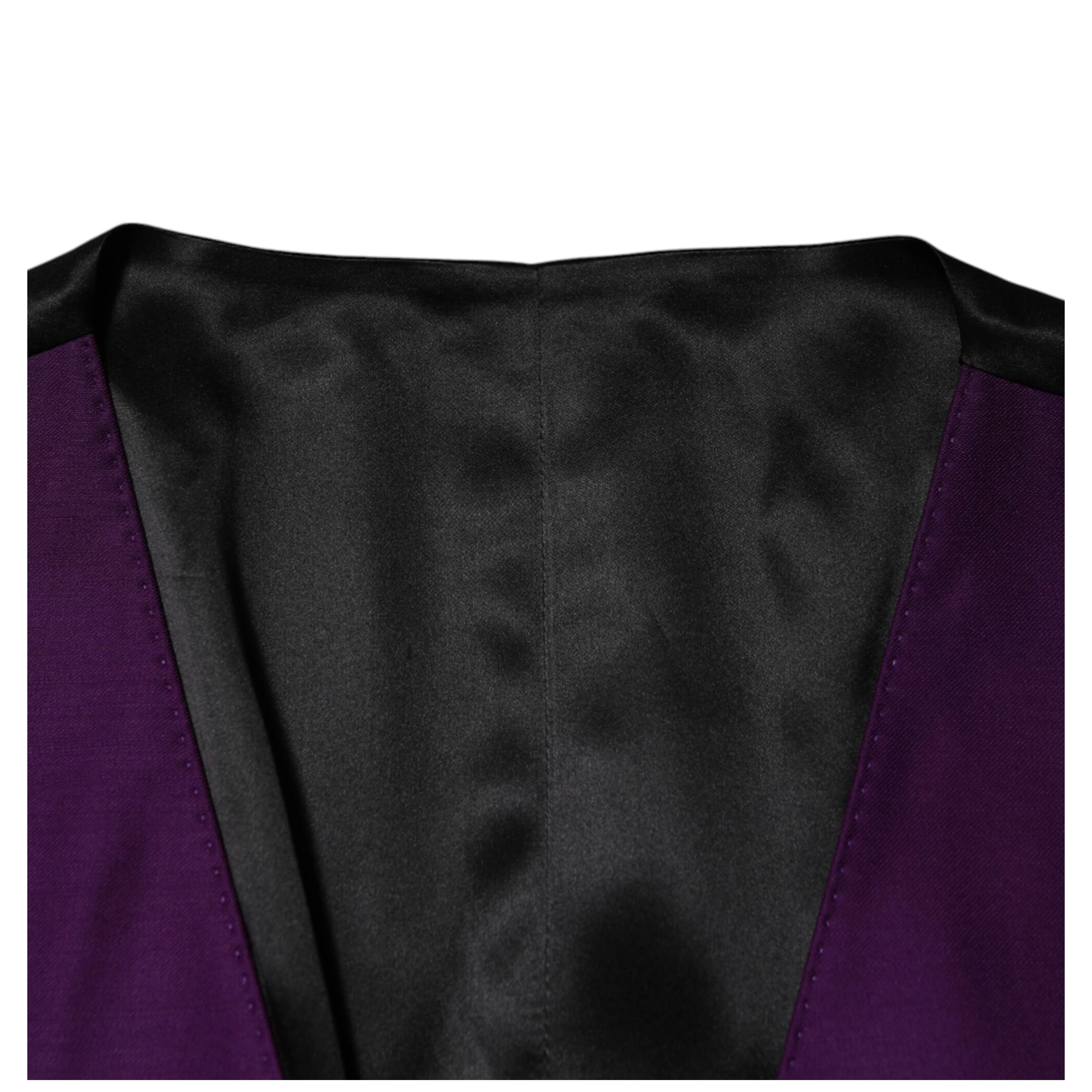 Purple Wool Dress Formal Waistcoat Vest