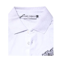 White Cotton DG Heart Logo Embroider T-shirt