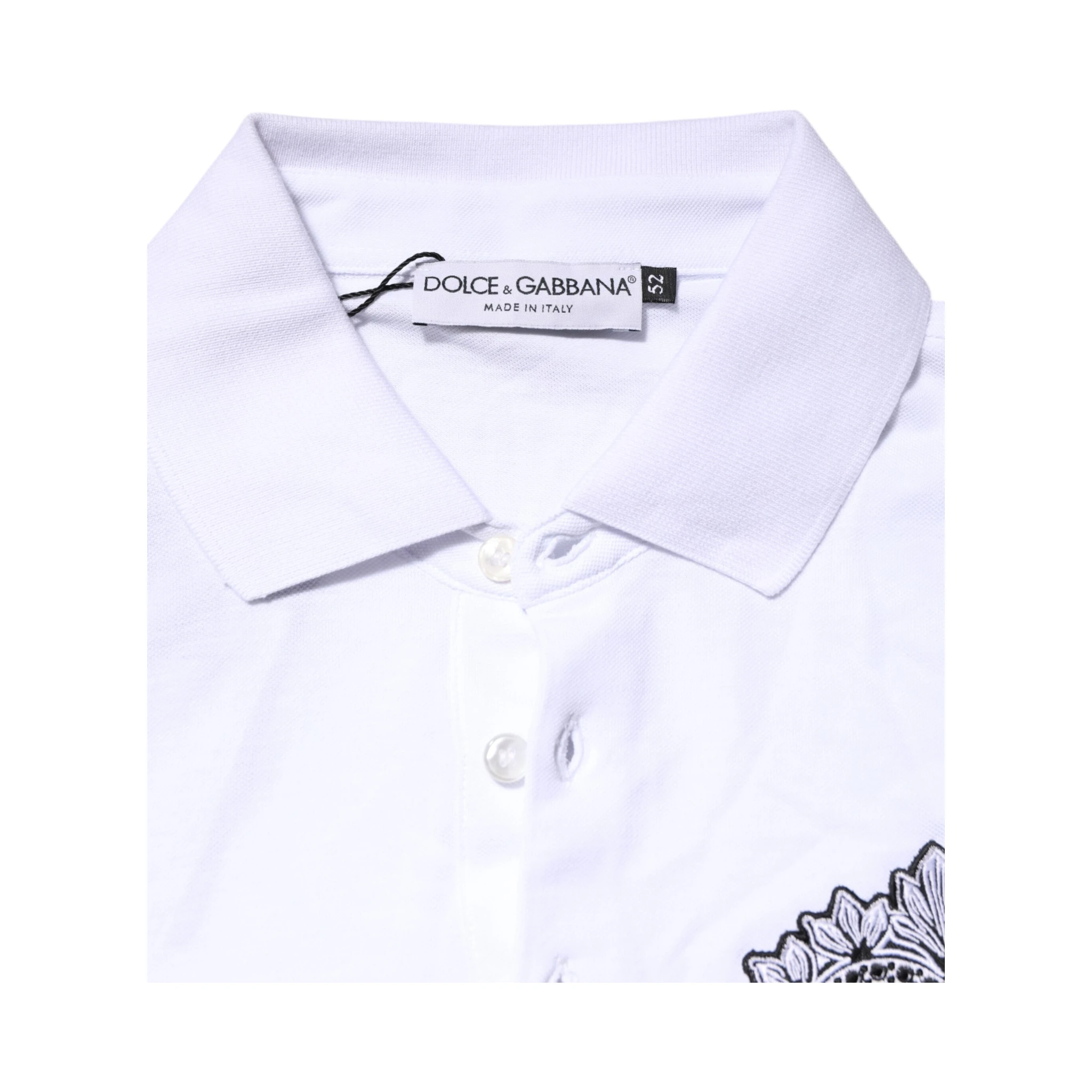 White Cotton DG Heart Logo Embroider T-shirt