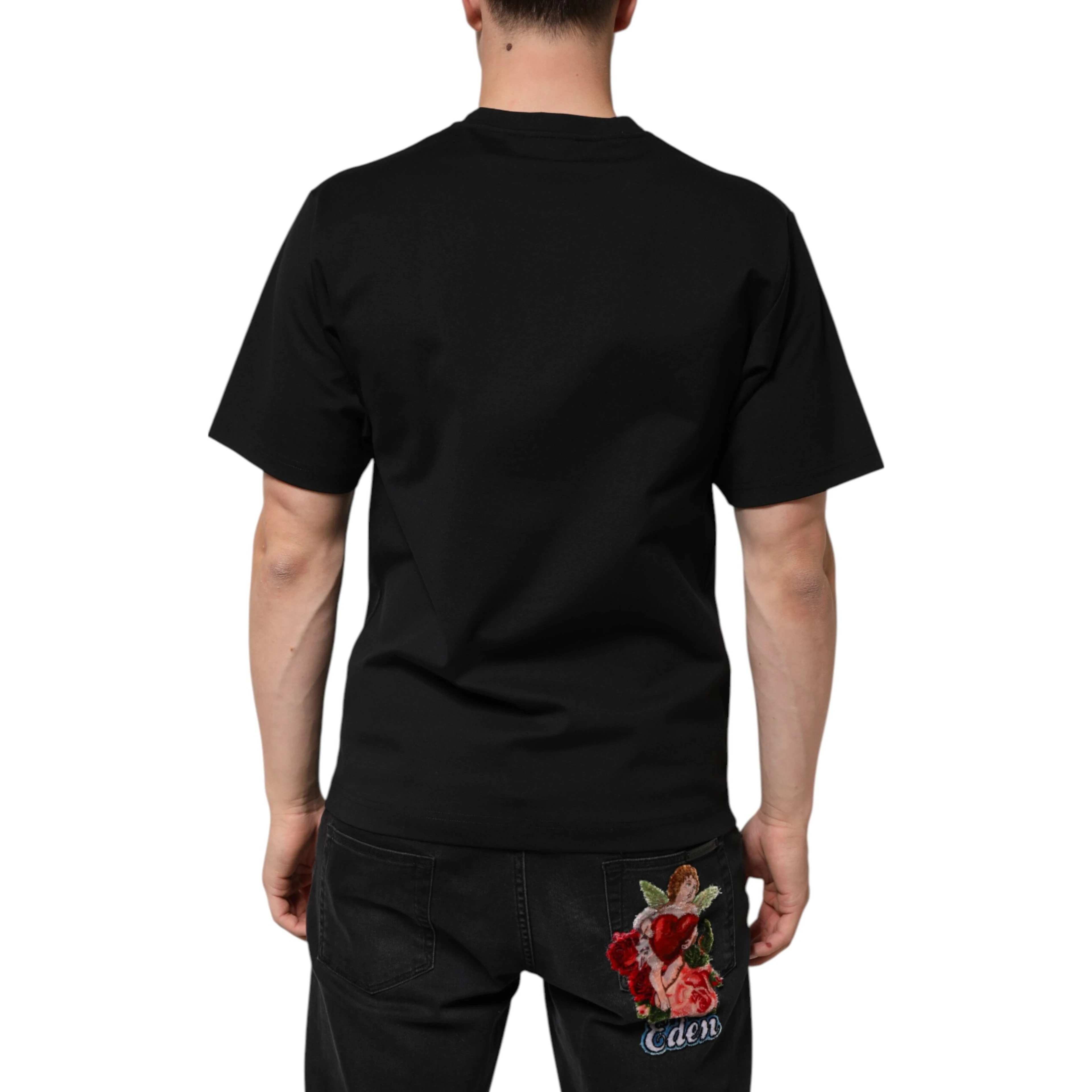 Black Cotton DG Logo Graffiti Short Sleeve T-shirt