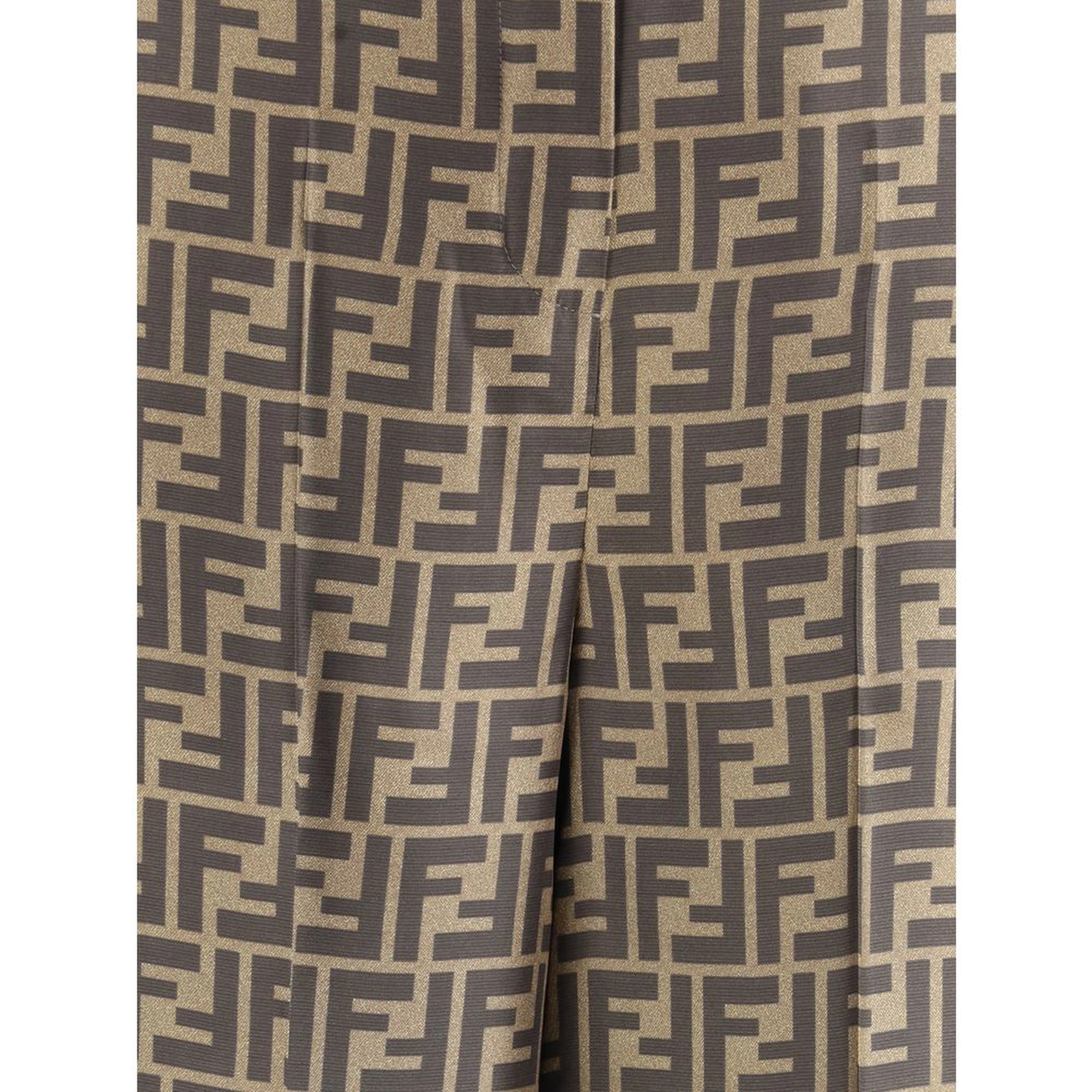 Brown Silk Casual Pants