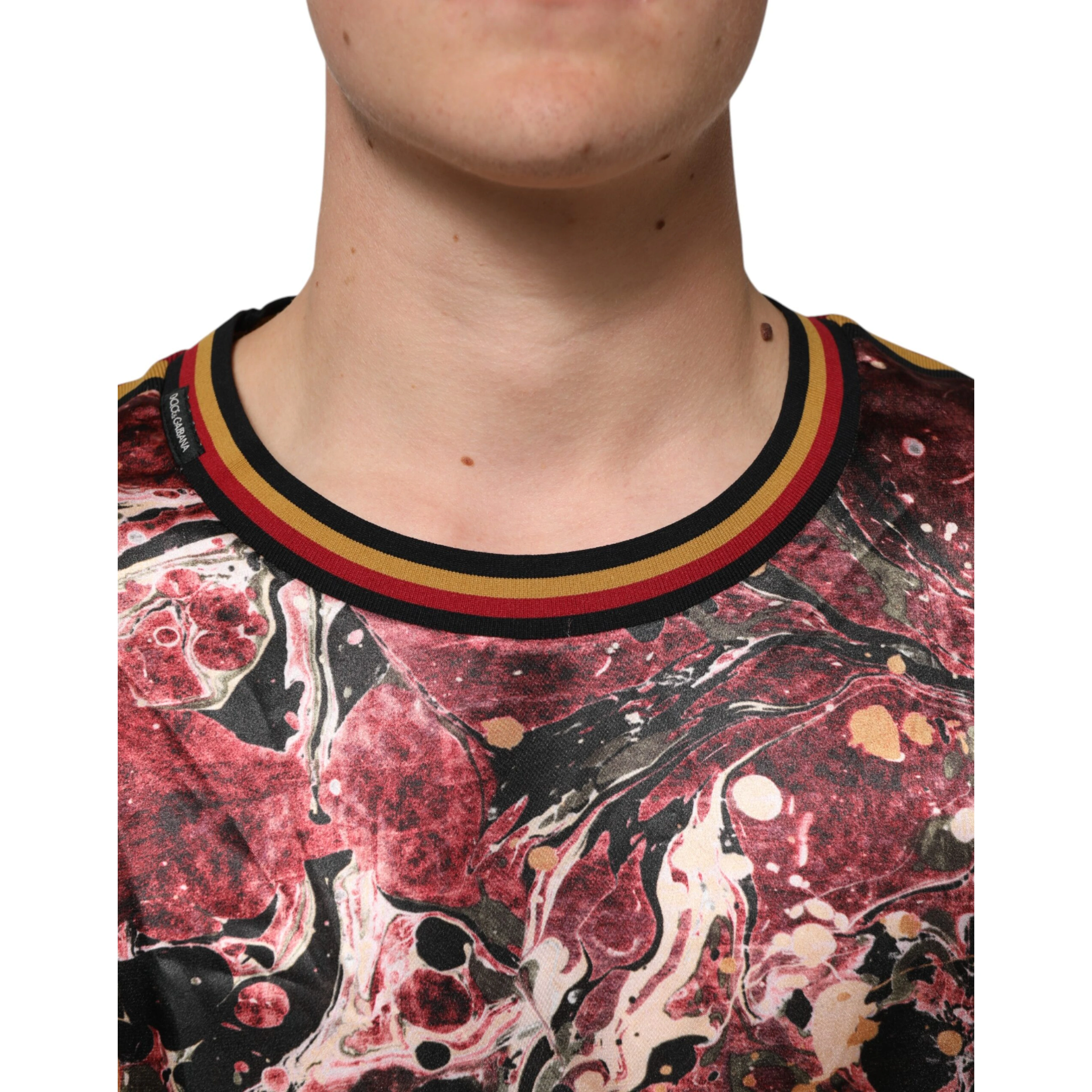 Multicolor Polyester Marble Print Oversize T-shirt