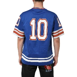 Blue Cotton DG Logo Mesh Jersey T-shirt