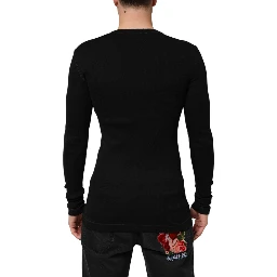 Black Cotton Button Up Men Cardigan Sweater