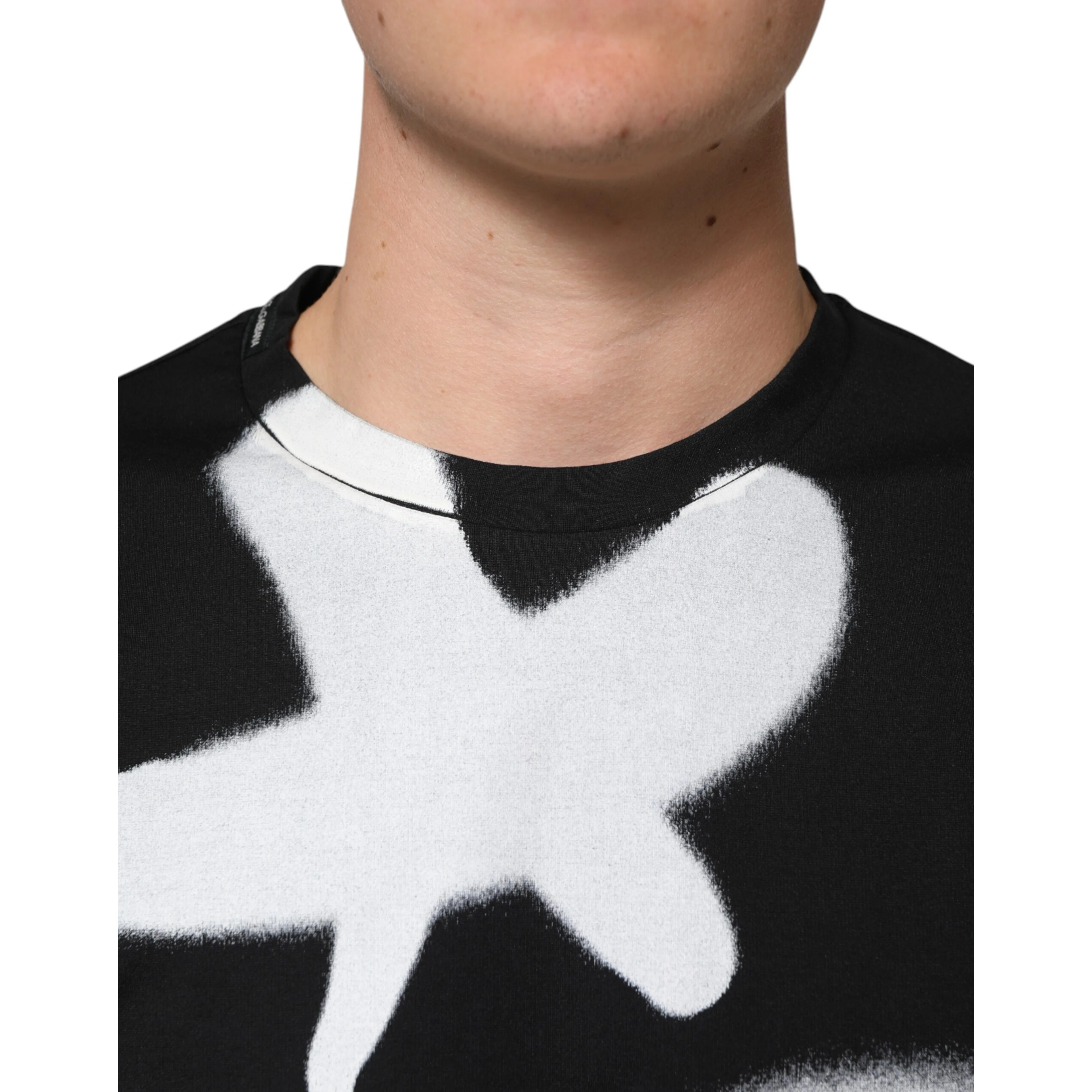 Black Cotton DG Logo Graffiti Short Sleeve T-shirt